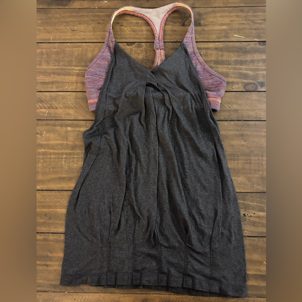 Gray and Pink Women's Lululemon Brink Tank Top